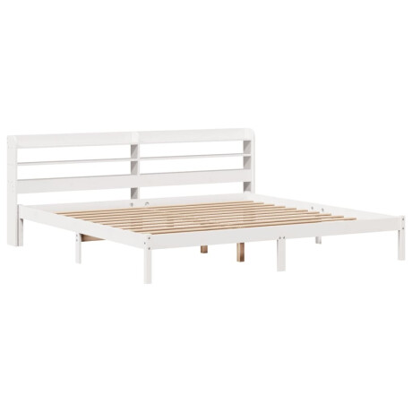 vidaXL Bedframe zonder matras massief grenenhout wit 180x200 cm afbeelding3 - 1