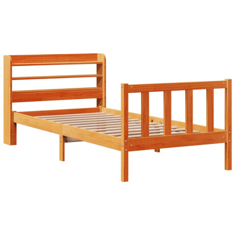 vidaXL Bedframe met hoofdbord massief grenenhout wasbruin 100x200 cm afbeelding3 - 1