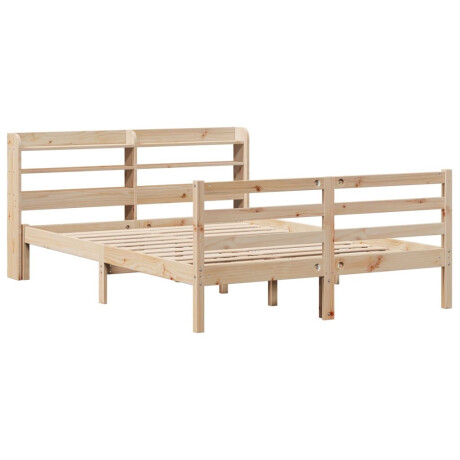 vidaXL Bedframe met hoofdbord massief grenenhout 135x190 cm afbeelding3 - 1