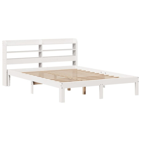 vidaXL Bedframe met hoofdbord massief grenenhout wit 120x190 cm afbeelding3 - 1