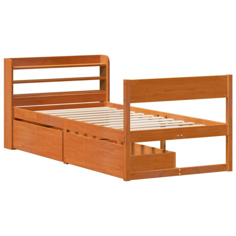 vidaXL Bedframe zonder matras massief grenenhout wasbruin 100x200 cm afbeelding3 - 1