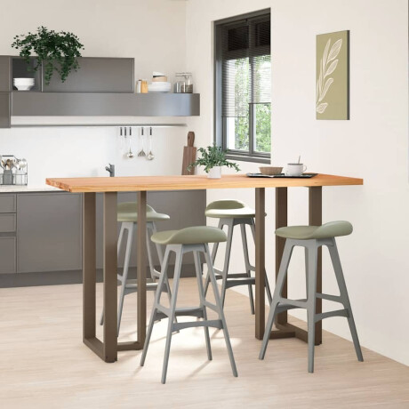 vidaXL Bartafel rechthoekig 200x80x102 cm massief eikenhout lichtbruin afbeelding3 - 1