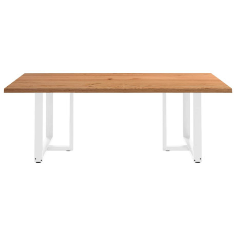 vidaXL Eettafel rechthoekig 220x120x74 cm massief eikenhout lichtbruin afbeelding3 - 1