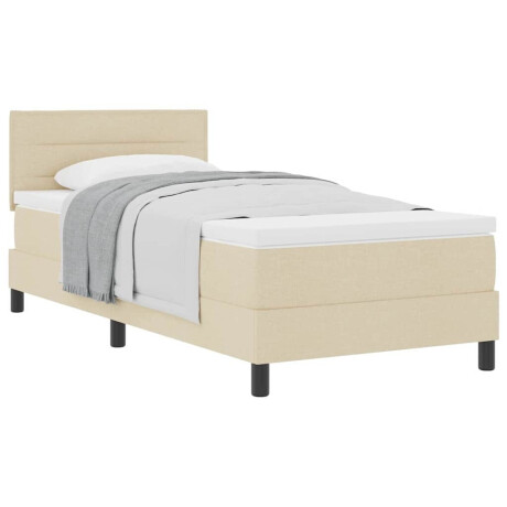 vidaXL Boxspringbed met kussen met hoofdeinde Crème 90 x 190 cm Stof afbeelding3 - 1
