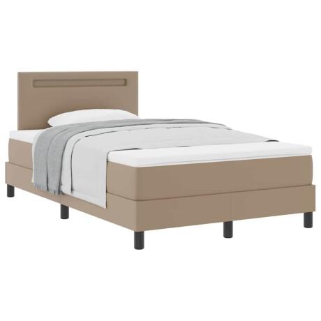 vidaXL Bedframe met matras Cappuccino 120 x 190 cm Kunstleer afbeelding3 - 1