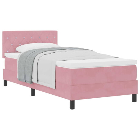 vidaXL Boxspringbed met Matras met matras Roze 100 x 200 cm Stof afbeelding3 - 1