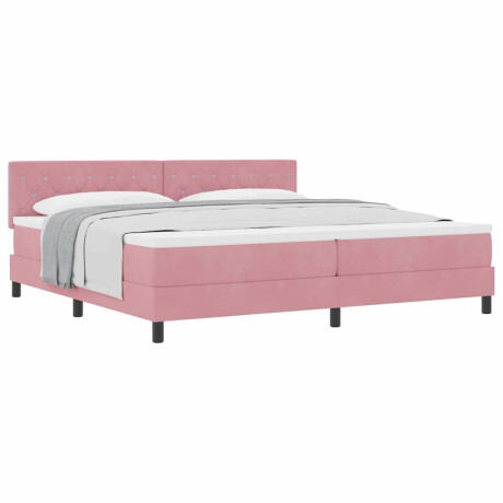 vidaXL Boxspringbed met Matras met matras Roze 200 x 200 cm Stof afbeelding3 - 1