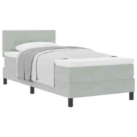 vidaXL Boxspringbed met Matras met matras Lichtgrijs 80 x 200 cm Stof afbeelding3 - 1