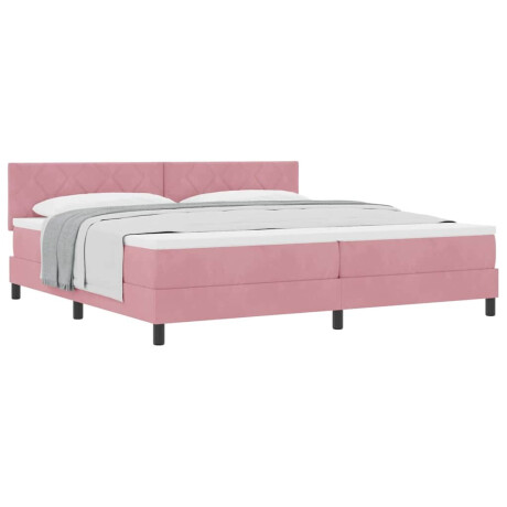 vidaXL Boxspringbed met Matras met matras Roze 200 x 200 cm Stof afbeelding3 - 1