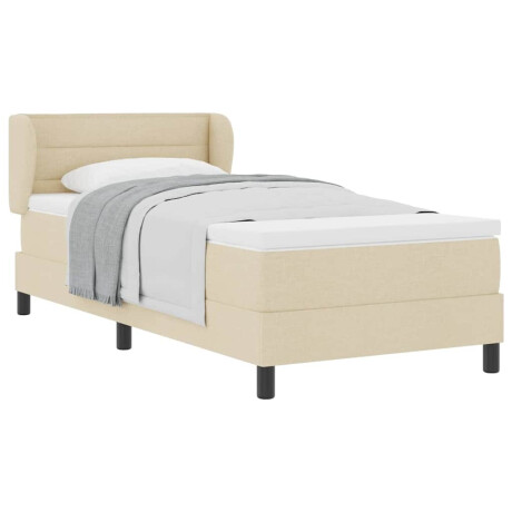 vidaXL Boxspringbed met matras met matras Crème 80 x 200 cm Stof afbeelding3 - 1