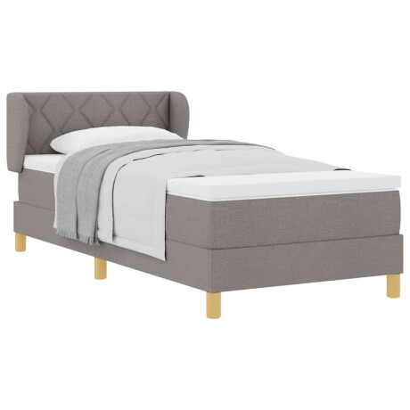 vidaXL Boxspringbed met matras creme 90x200 cm stof Taupe 90 x 190 cm afbeelding3 - 1