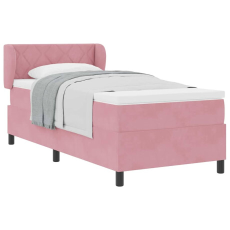 vidaXL Boxspringbed met donkergrijs fluwelen matras 80x200 cm Roze afbeelding3 - 1