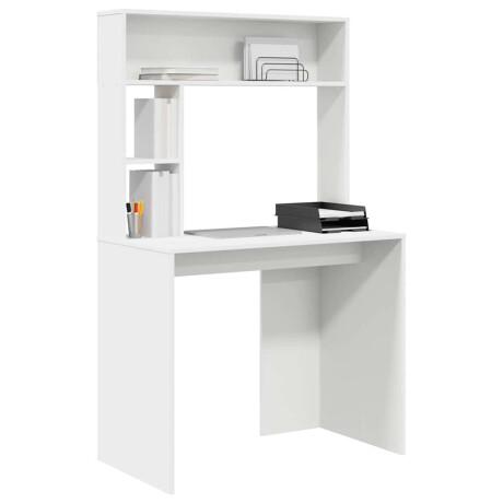 vidaXL Bureau met plank met opslag Wit 91 x 50 x 149 cm Bewerkt hout afbeelding3 - 1