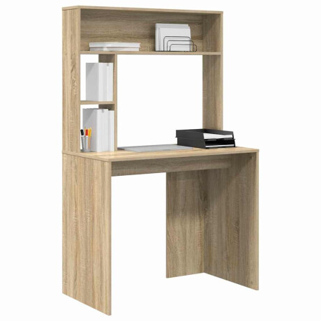 vidaXL Bureau met plank Sonoma Eiken 91 x 50 x 149 cm Bewerkt hout afbeelding3 - 1