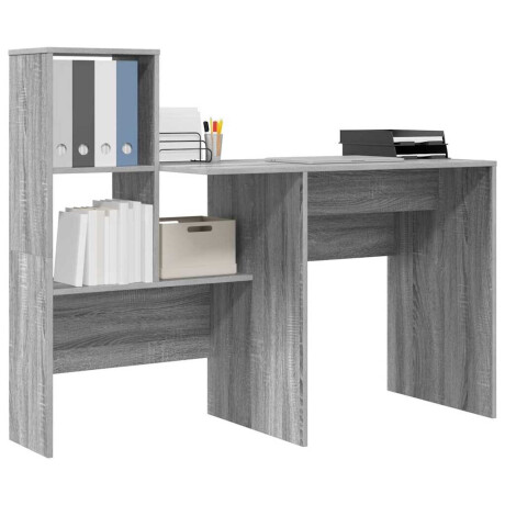 vidaXL Bureau Grijs sonoma 131,5 x 50 x 106,5 cm Bewerkt hout afbeelding3 - 1