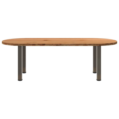 vidaXL Eettafel 240x100x74 cm ovaal massief eikenhout lichtbruin afbeelding3 - 1