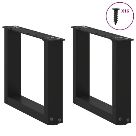 vidaXL Salontafelpoten 2 st U-vormig 30x(30-31) cm staal zwart afbeelding3 - 1