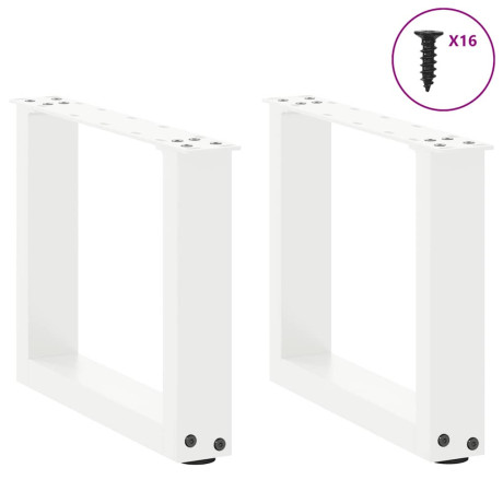 vidaXL Salontafelpoten 2 st U-vormig 30x(30-31) cm staal wit afbeelding3 - 1