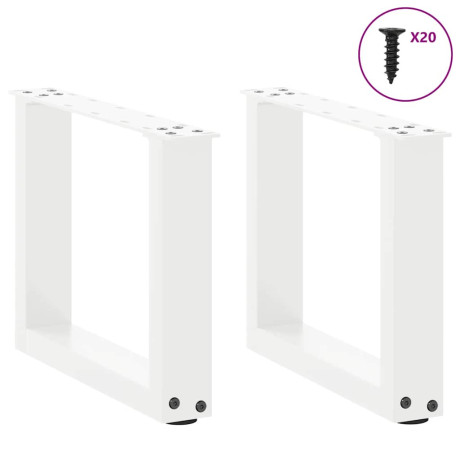 vidaXL Salontafelpoten 2 st U-vormig 40x(30-31) cm staal wit afbeelding3 - 1