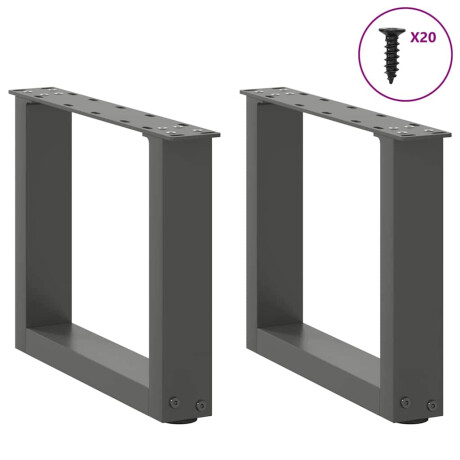 vidaXL Salontafelpoten 2 st U-vormig 40x(30-31) cm staal antraciet afbeelding3 - 1