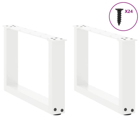 vidaXL Salontafelpoten 2 st U-vormig 50x(30-31) cm staal wit afbeelding3 - 1