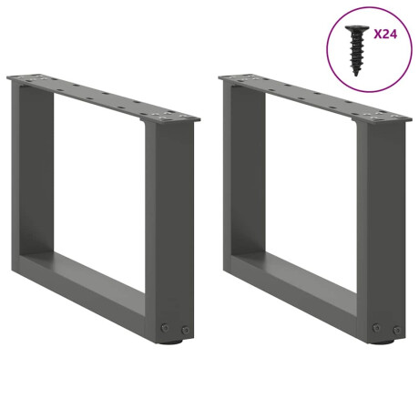 vidaXL Salontafelpoten 2 st U-vormig 50x(30-31) cm staal antraciet afbeelding3 - 1