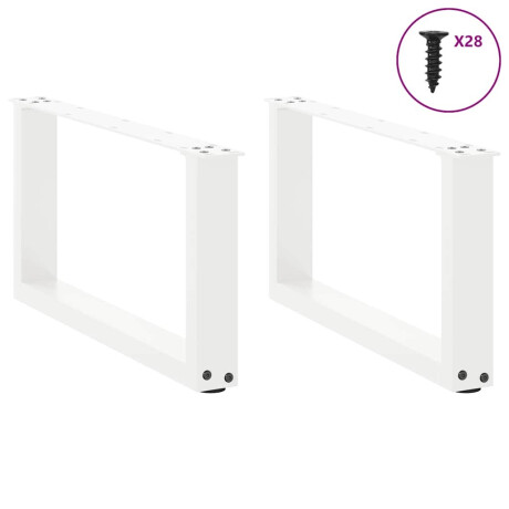 vidaXL Salontafelpoten 2 st U-vormig 70x(30-31) cm staal wit afbeelding3 - 1