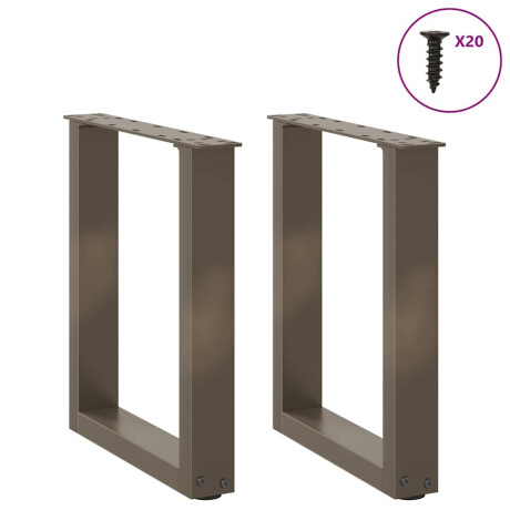 vidaXL Salontafelpoten 2 st U-vormig 38x(42-43) cm staal naturel afbeelding3 - 1
