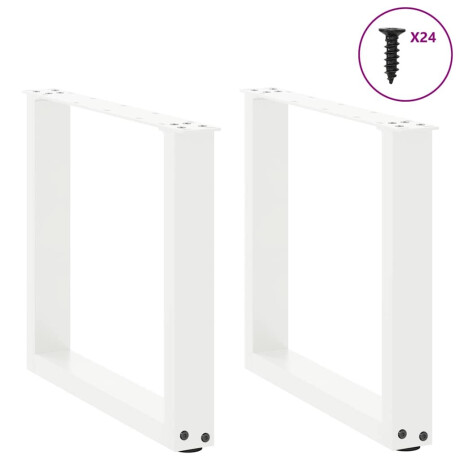 vidaXL Salontafelpoten 2 st U-vormig 50x(42-43) cm staal wit afbeelding3 - 1