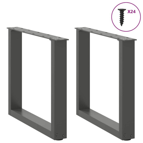 vidaXL Salontafelpoten 2 st U-vormig 50x(42-43) cm staal antraciet afbeelding3 - 1