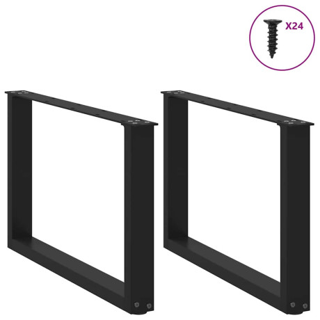 vidaXL Salontafelpoten 2 st U-vormig 60x(42-43) cm staal zwart afbeelding3 - 1