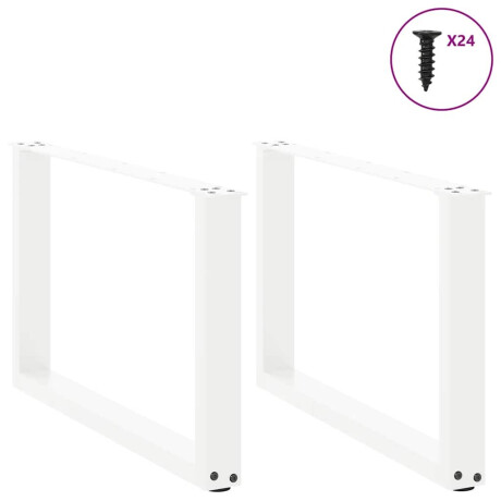vidaXL Salontafelpoten 2 st U-vormig 60x(42-43) cm staal wit afbeelding3 - 1