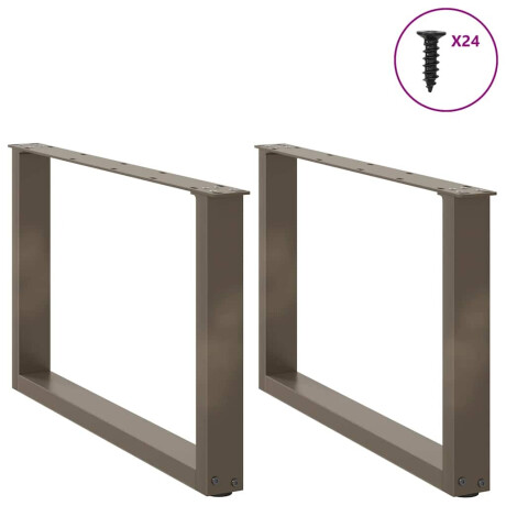 vidaXL Salontafelpoten 2 st U-vormig 60x(42-43) cm staal naturel afbeelding3 - 1