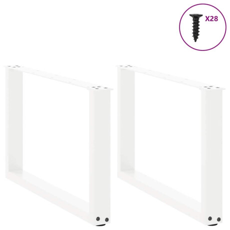 vidaXL Salontafelpoten 2 st U-vormig 70x(42-43) cm staal wit afbeelding3 - 1