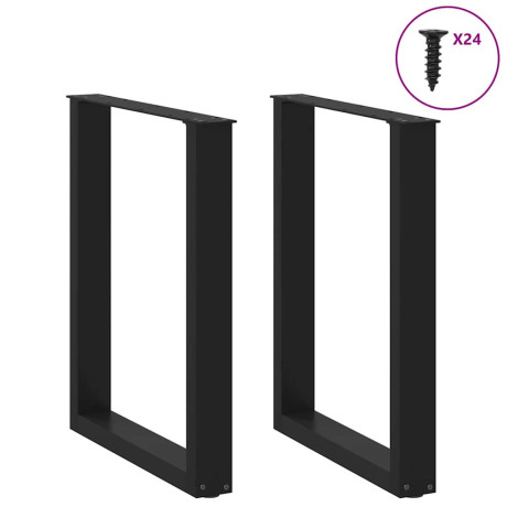 vidaXL Salontafelpoten 2 st U-vormig 60x(72-73) cm staal zwart afbeelding3 - 1