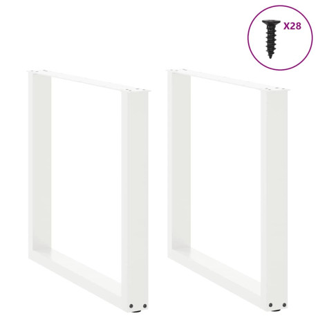 vidaXL Salontafelpoten 2 st U-vormig 80x(72-73) cm staal wit afbeelding3 - 1