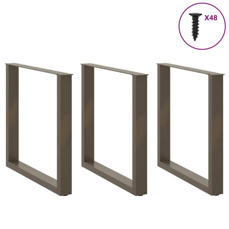 vidaXL Salontafelpoten 3 st U-vormig 90x(72-73) cm staal naturel afbeelding3 - 1