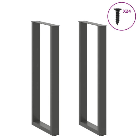 vidaXL Salontafelpoten 2 st U-vormig 50x(110-111) cm staal antraciet afbeelding3 - 1