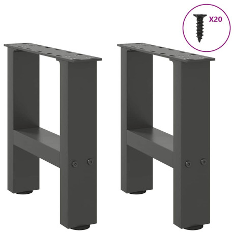 vidaXL Salontafelpoten 2 st 40x(30-31) cm staal antracietkleurig afbeelding3 - 1