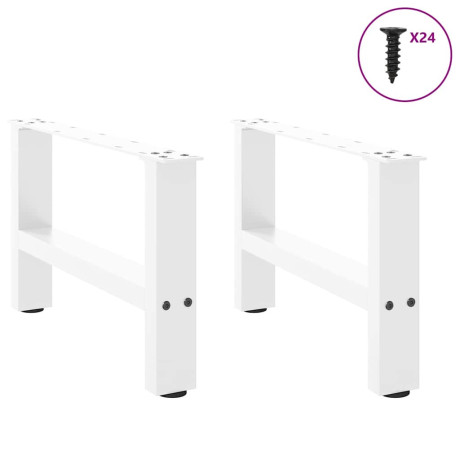 vidaXL Salontafelpoten 2 st 50x(30-31) cm staal wit afbeelding3 - 1