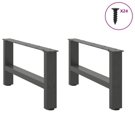 vidaXL Salontafelpoten 2 st 60x(30-31) cm staal antracietkleurig afbeelding3 - 1
