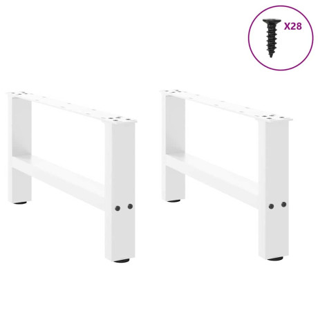 vidaXL Salontafelpoten 2 st 70x(30-31) cm staal wit afbeelding3 - 1