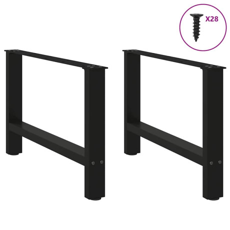 vidaXL Salontafelpoten 2 st 70x(42-43) cm staal zwart afbeelding3 - 1