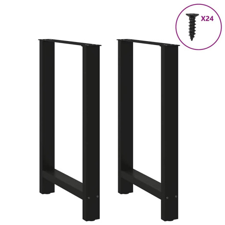 vidaXL Salontafelpoten 2 st 60x(90-91) cm staal zwart afbeelding3 - 1