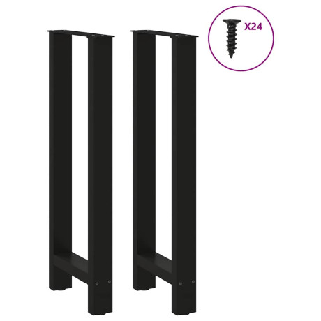 vidaXL Bartafelpoten 2 st 50x(100-101) cm staal zwart afbeelding3 - 1