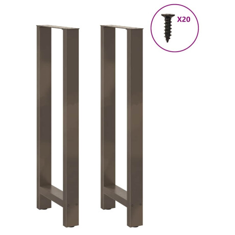 vidaXL Bartafelpoten 2 st 40x(110-111) cm staal naturel afbeelding3 - 1
