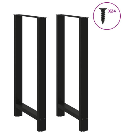 vidaXL Bartafelpoten 2 st 60x(110-111) cm staal zwart afbeelding3 - 1
