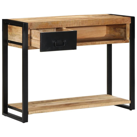 vidaXL Wandtafel 100x35x75 cm massief ruw mangohout afbeelding3 - 1