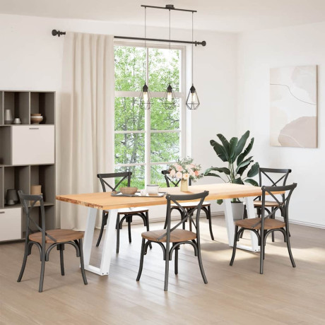 vidaXL Eettafelpoten 2 st U-vormig 50x(72-73) cm staal wit afbeelding3 - 1