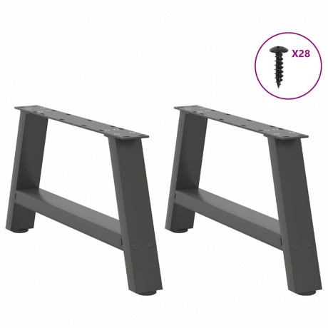 vidaXL Salontafelpoten 2 st A-vormig 70x(30-31) cm staal antraciet afbeelding3 - 1